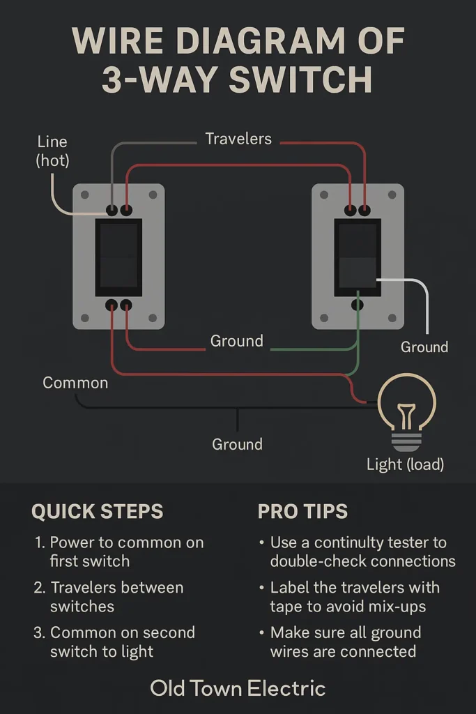 Wire Diagram of a 3 Way Switch